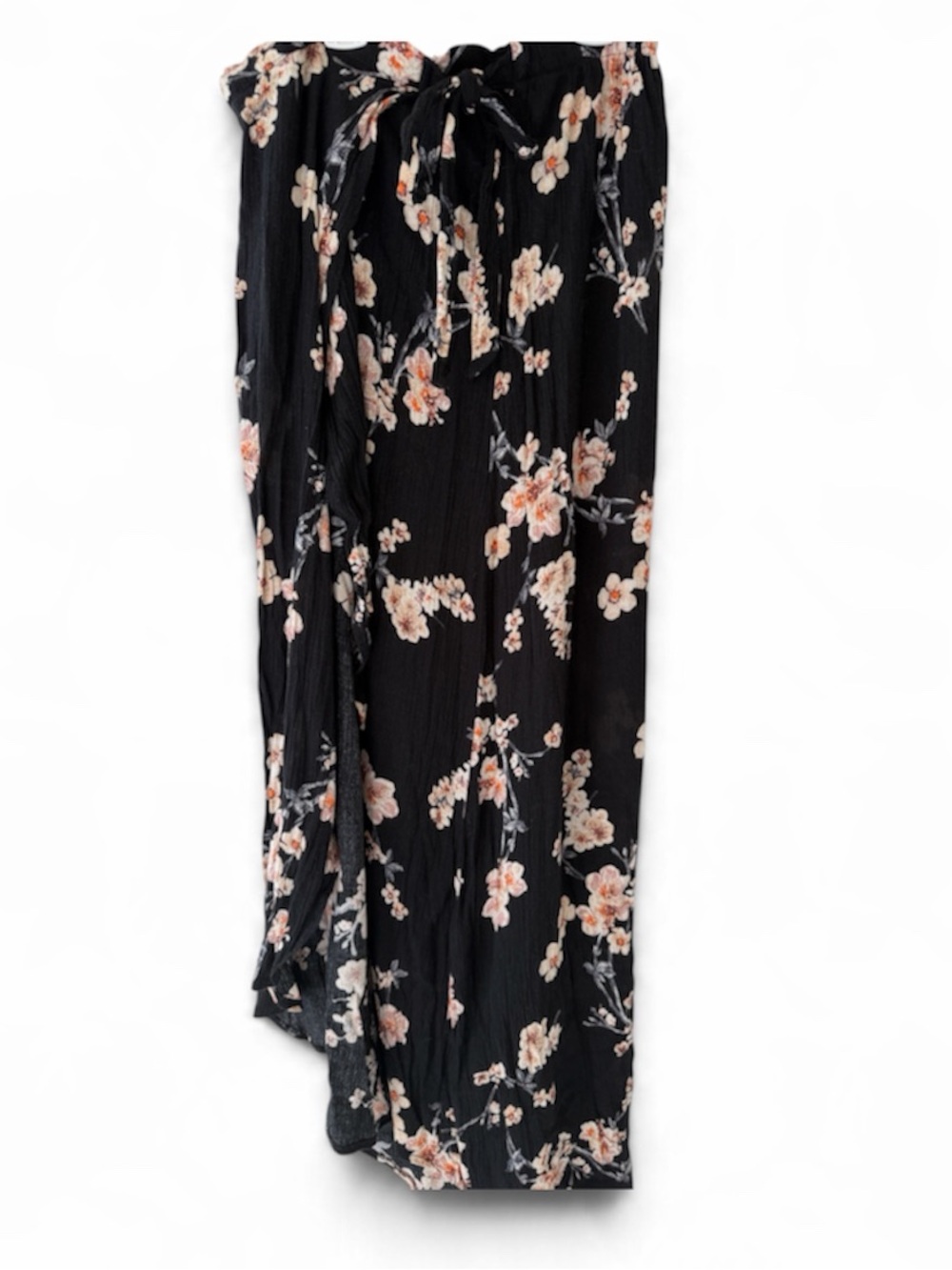 American Eagle Outfitters Black Asymmetrical Floral Skirt